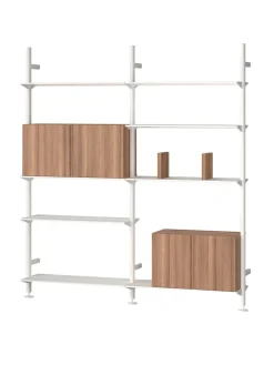 String Furniture Pira G2 Floor-to-Wall Shelving Bundle D fra String Outlet