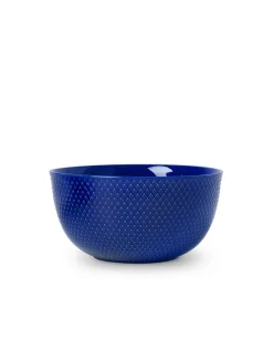 Lyngby Porcelæn Rhombe skål, mørk blå Ø22 cm fra Sale