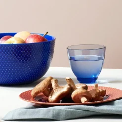 Lyngby Porcelæn Rhombe skål, mørk blå Ø22 cm fra Sale