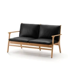 Stellar Works Rén Lounge sofa 2. pers natur eg, sort læder fra Online