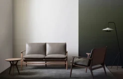 Stellar Works Rén Lounge sofa 2. pers natur eg, sort læder fra Online