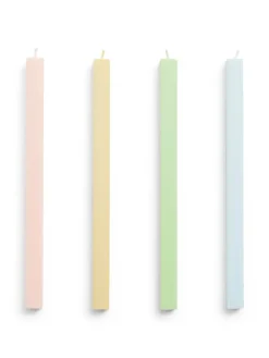 HAY Square Candle 4 Stk., pastel fra