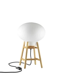FDB Møbler U4 Hiti Bordlampe, opalt glas/eg fra Outlet