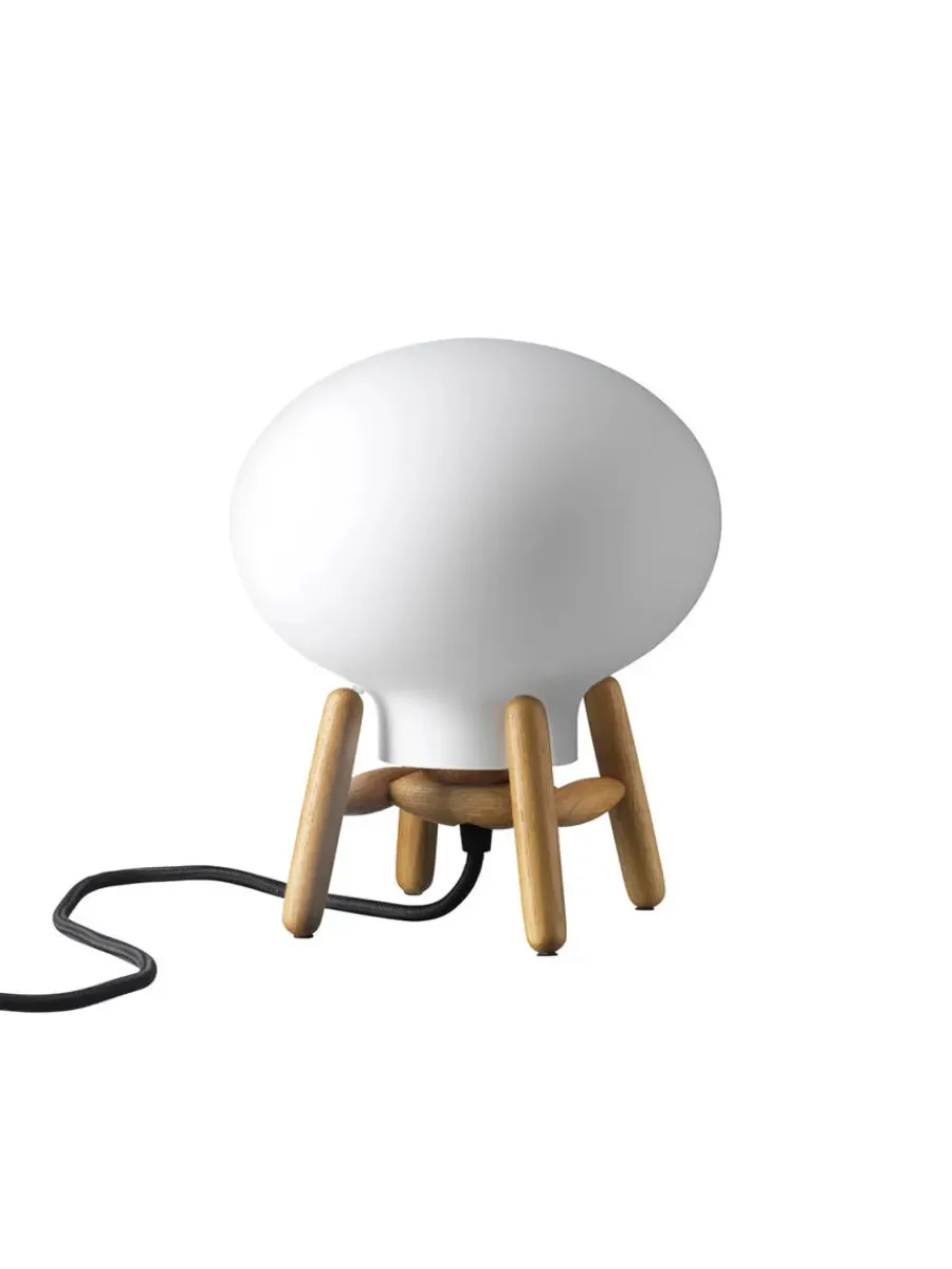 FDB Møbler U6 Mini Hiti Bordlampe, klart glas/sort eg fra