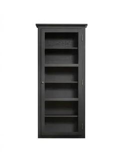 Lindebjerg Design Væghængt Vitrineskab N4, dark oak fra Outlet