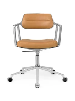Vipp 453 Swivel+ Chair m/hjul, camel læder fra Outlet