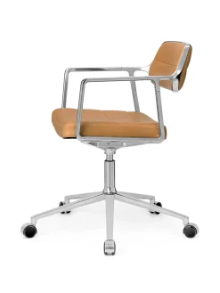 Vipp 453 Swivel+ Chair m/hjul, camel læder fra Outlet