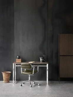Vipp 453 Swivel+ Chair m/hjul, sort læder fra Discount