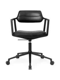 Vipp 453 Swivel+ Chair m/hjul, sort læder fra Discount