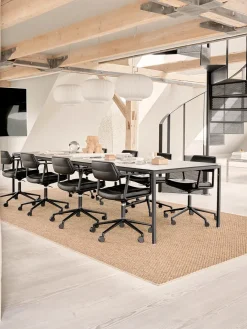 Vipp 453 Swivel+ Chair m/hjul, sort læder fra Discount