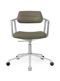 Vipp 453 Swivel+ Chair m/hjul, sort læder fra Discount