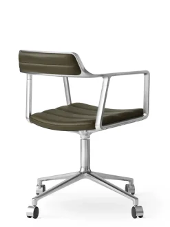 Vipp 452 Swivel Chair m/hjul, sort læder fra Best