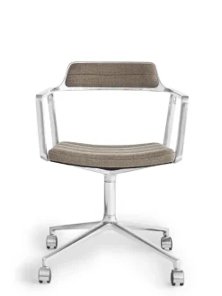 Vipp 452 Swivel Chair m/hjul, sort læder fra Best
