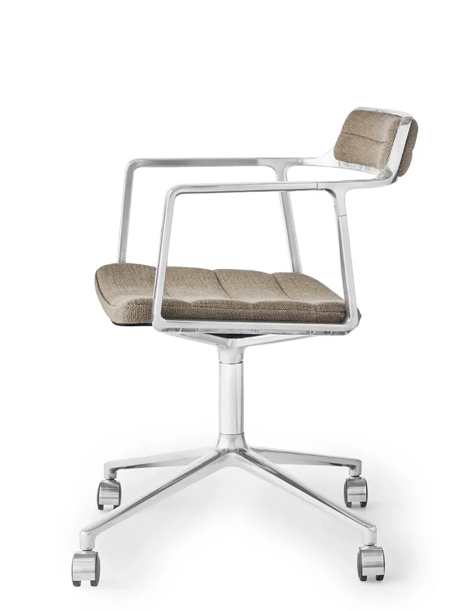 Vipp 452 Swivel Chair m/sort stel & hjul, sort læder fra Clearance