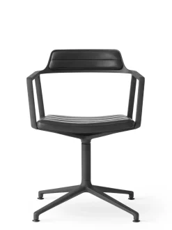 Vipp 452 Swivel Chair m/sort stel, sort læder fra Discount