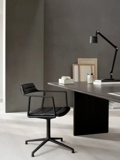 Vipp 452 Swivel Chair m/sort stel, sort læder fra Discount