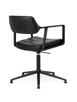 Vipp 453 Swivel+ Chair m/sort stel, sort læder fra