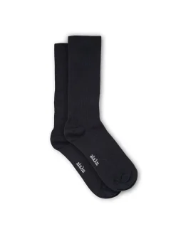 Aiayu Wool Rib Socks, navy fra Sale